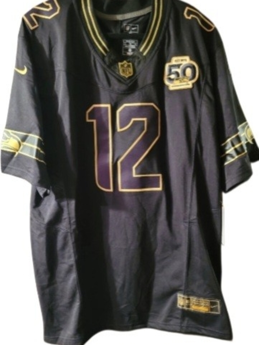 NIKE NFL Black and Gold Dri-FIT Jersey with Shield Patch XL NWT